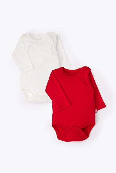 Bebetto بدلة بأكمام طويلة مكونة من قطعتين (دائماً 40/1 إنترلوك) باللون الأحمر