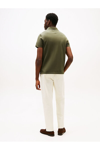 Tommy Hilfiger Pánské tričko s polo límečkem khaki barvy, model Regular, rok 1985