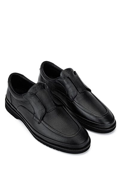 Tamer Tanca Men's Genuine Leather Black Floater Casual Shoes