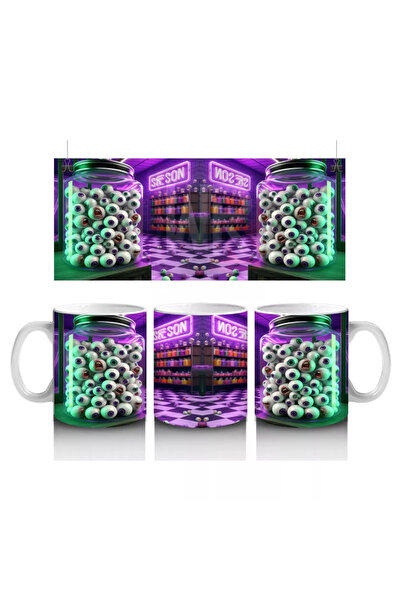 Wisdom Rain كوب مطبوع عليه الهالوين ملون للحفلات الساحرة مزين بأضواء النيون