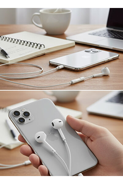 Generic Wired Lightning Earphones for iPhone – High-Quality Sound with Mic & Controls
