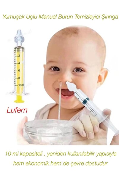 Lufern Yumuşak Uçlu Premium Manuel Burun Temizleyici Şırınga Açıcı Yeniden Ku...