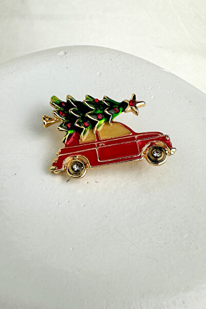 Modex Yılbaşı Özel Yeşil Çam Ağacı Detay Araba Broş (3cm)