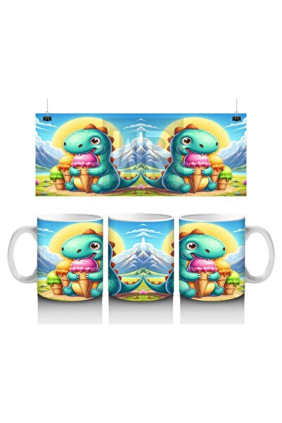 Wisdom Rain كوب على شكل ديناصور حلو يأكل الآيس كريم يحب الأطفال الحليب