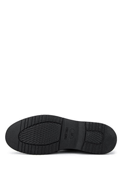 Tamer Tanca Men's Genuine Leather Black Floater Casual Shoes