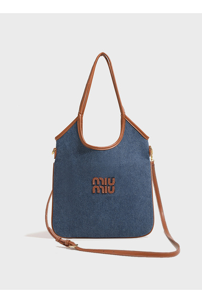 Miu Ivy Canvas Tote Bag - Shoulder