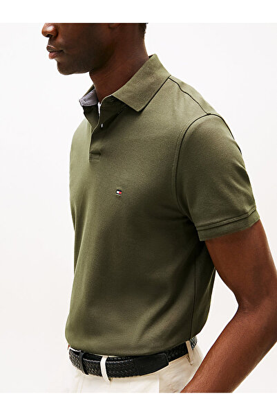 Tommy Hilfiger Pánské tričko s polo límečkem khaki barvy, model Regular, rok 1985