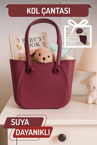 Nandy Home Silicone-Looking, Waterproof Sleeve Bag with Makeup Bag and Wallet Gift - Travel Bag