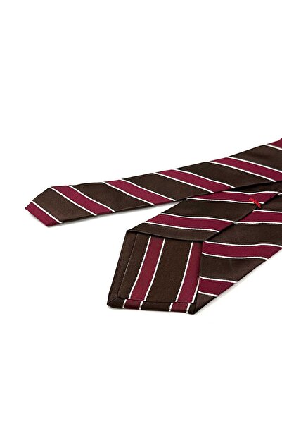 Kravatkolik Καφέ στυλ Prunelli - Βουργουνδίας ιταλική μεταξωτή γραβάτα İK2107