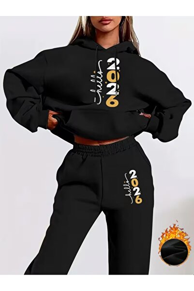 Flaubert Women's Christmas Printed Sweatshirt-Sweatpants 2-Piece Set Oversized