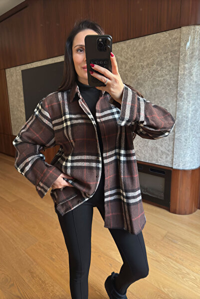 MAGARDE Plaid Thick Lumberjack Shirt - Brown