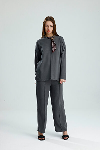 vikitekno Thessaloniki Fabric Scarf Detailed Double Set