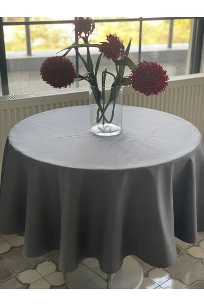 Lucien Home Round Anthracite Tablecloth