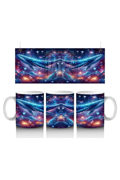 Wisdom Rain كوب على شكل حوت أزرق عملاق يطفو في المجرة يحب الأطفال الحليب