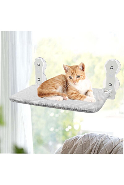 OricareFain Foldable Suspended Cat Bed, Easy to Install, 15 kg, 45 x 30 cm, Gray