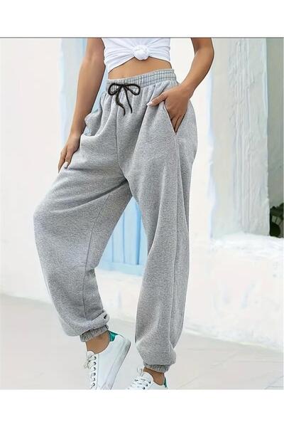 FUNELLA Winter Fleece-Lined Rubber Leg High Waist Sweatpants
