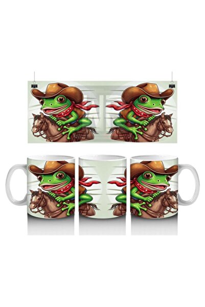 Wisdom Rain كوب على شكل ضفدع رعاة البقر يحب الأطفال الحليب