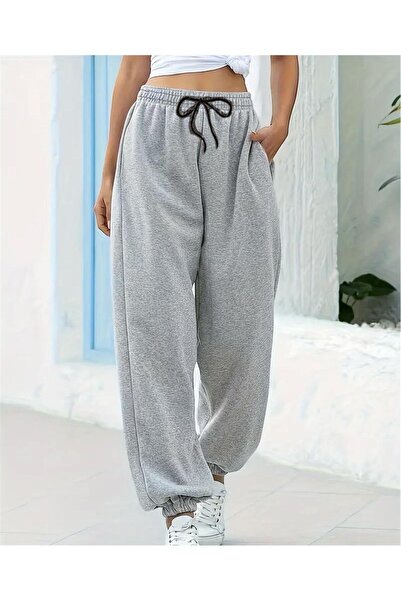 FUNELLA Winter Fleece-Lined Rubber Leg High Waist Sweatpants