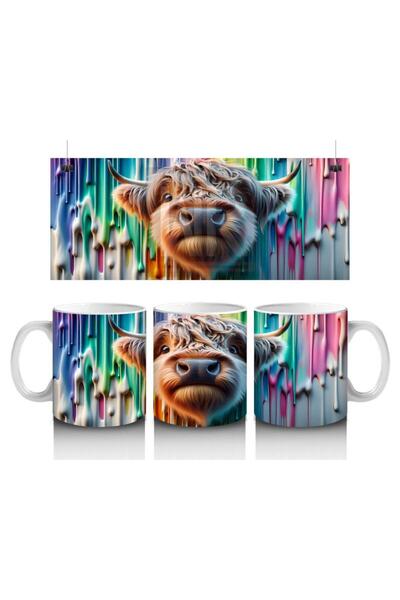 Wisdom Rain كوب حليب البقرة من هايلاند مع شلال يحب الأطفال الحليب