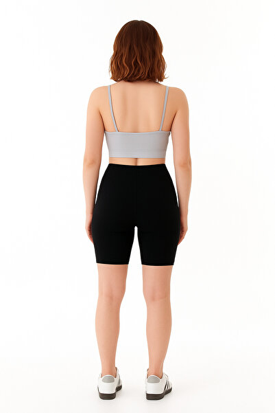 buğlem collection Women's Stretch Fabric Rib Shorts – Soft Textured, Supportive, Stretchy Comfort Sports & Casual Shorts