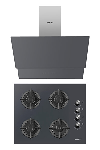 KUMTEL Plus 2'li Antrasit(Gri) Ankastre Set (Ocak-Davlumbaz)