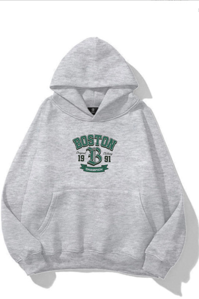 INFLUYENTE Γυναικείο χειμερινό βαμβακερό φούτερ Boston με τύπωμα με κουκούλα ...