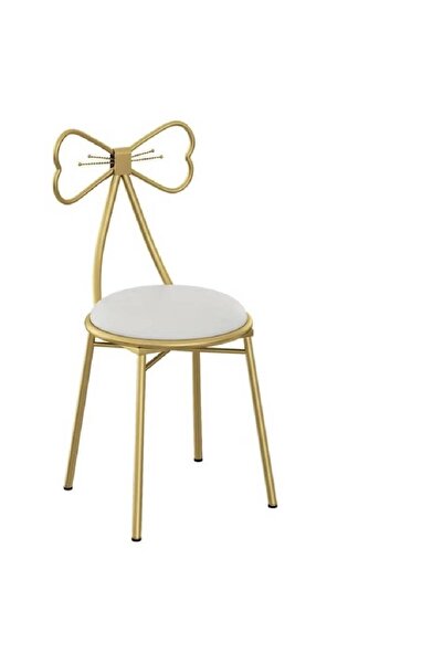 NKX كرسي زينة على شكل فراشة مع وسادة مخملية وإطار معدني