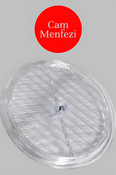 MH MiniHediye Doğalgaz Havalandırma Yuvarlak Mutfak Cam Menfezi Şeffaf 18 Cm