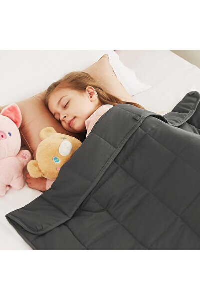 genernic CuteKing Kids Weighted Blanket, 2.2kg (0.9×1.2m), Twin, Gray, Microf...