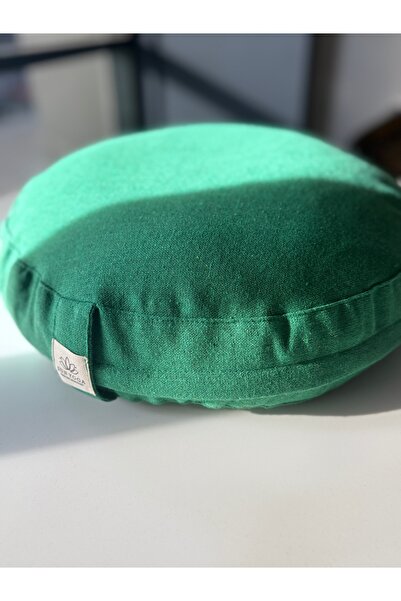 SUNYOGA Zafu Yoga Meditasyon Minderi Karabuğday Kabuğu Dolgulu Yeşil renk ket...