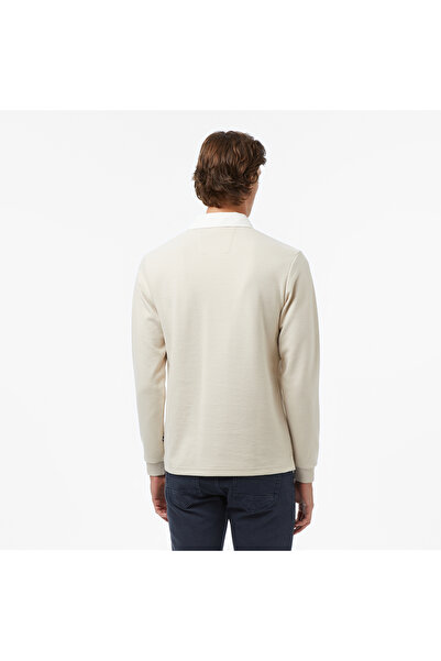 Nautica Ανδρικό μπλουζάκι με μακρυμάνικο κλασικό γιακά πόλο σε μπεζ χρώμα