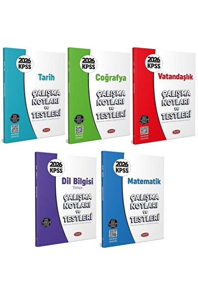 Data Yayınları Data 2026 KPSS Genel Yetenek Genel Kültür Çalışma Notları ve T...