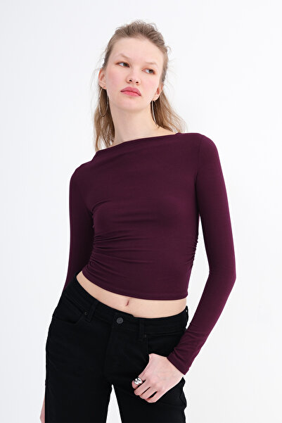 Addax Gathered Side Blouse B0654