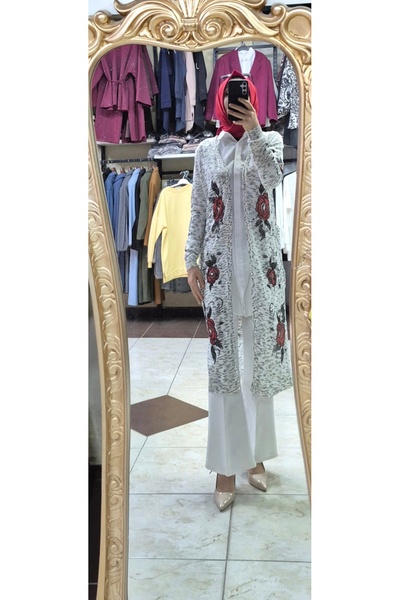 Mintaş سترة تريكو بنقشة الورد