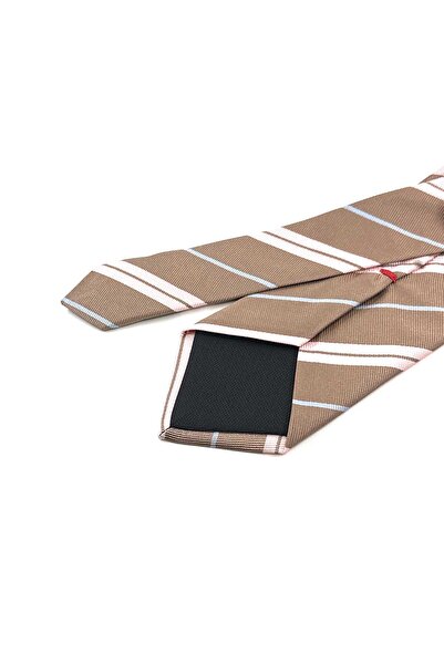 Kravatkolik Tinnari Style Milk Coffee Italian Silk Tie Ik2070