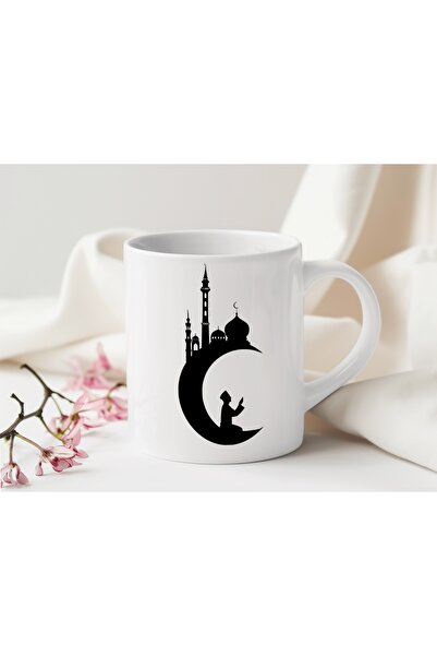 Beramussa كوب بتصميم صورة ظلية يصلي على هلال – كوب قهوة وشاي روحاني – هدية مميزة