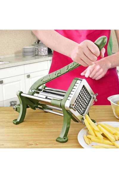 ÖZEN ENDÜSTRİYEL MUTFAK 2 Başlıklı Parmak Patates Ve Elma Dilim Patates Dilimleme Makinesi Patates Doğrama Makinesi