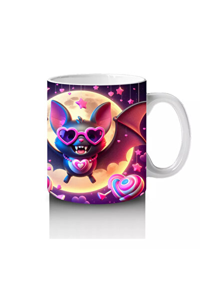 Wisdom Rain Neon Colored Devil Mask Figured Horror Themed Printed Mug