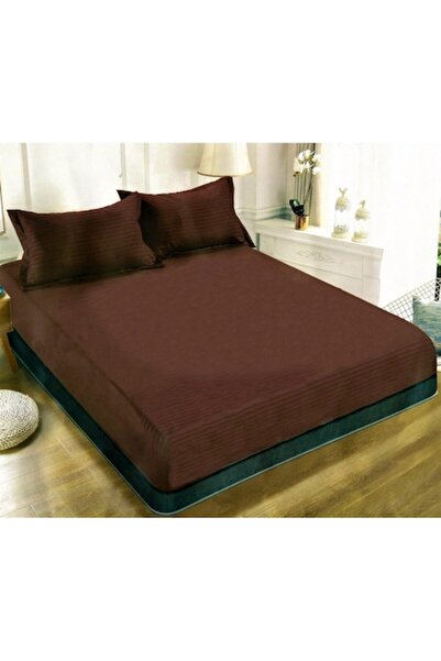 Unicorn Concept Bed cover set with elastic and 2 pillowcases, 180x200 cm, Brown