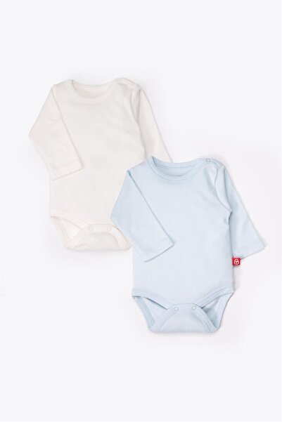 Bebetto بدلة بأكمام طويلة قطعتين (دائماً 40/1 إنترلوك) باللون الأزرق