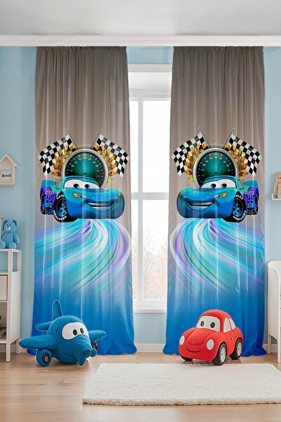 EVPANYA Синя гонщиця Маккуїн з малюнком Дитяча кімната для немовлят Фон завіса (ціна за одне крило)