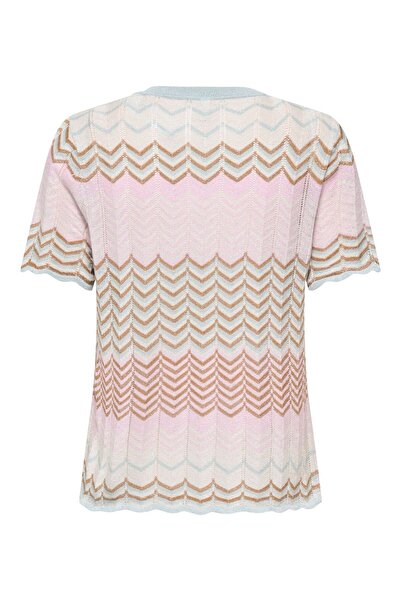 ONLY Onlalvira Life Ss Glitter O-Neck Knt Women's Gray Sweater - 4794681