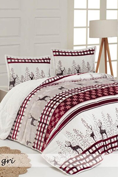 Çeyiz Diyarı Ceylan Double Quilt Set 220X240 cm Gray