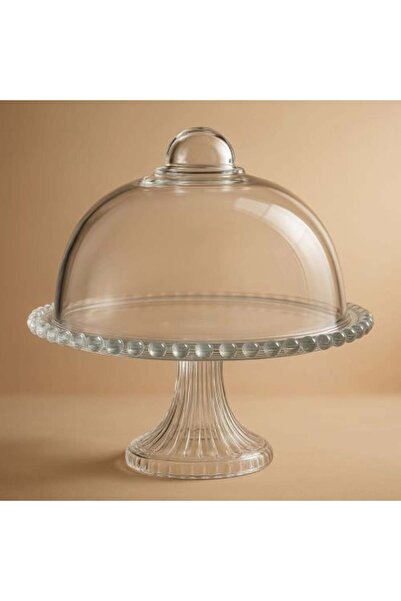 Meven Set Beauty حامل كيك زجاجي مع غطاء فاخر - AL-10844