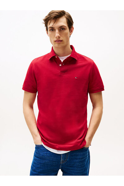 Tommy Hilfiger Red Men's Polo T-Shirt Mw0Mw17770Xld