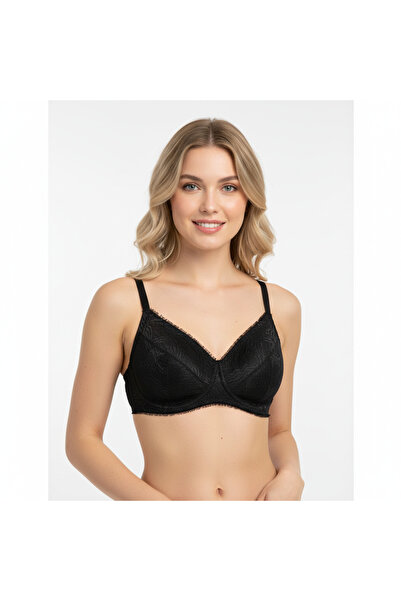 BONBON حمالة صدر نسائية نصف مغطاة يبرز انحناءات الجسم دانتيل باللون الأسود BB...