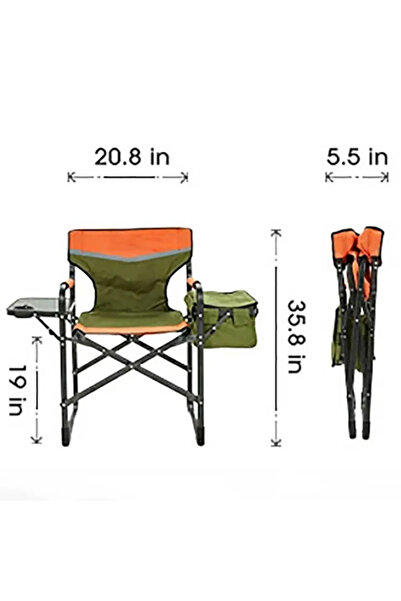 BUNCA 🪑Folding chair with side table and cooler bag for trips and camping, supports up to 180 kg