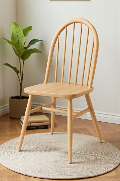 KaiHome Ada Naturel Ham Ahşap Sandalye Mutfak Cafe Salon Yemek Masası Uyumlu ...