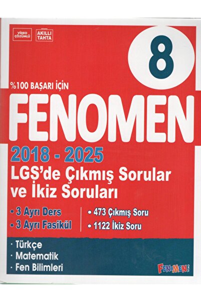 Fenomen Yayıncılık Fenomen 8. Sınıf Çıkmış Sorular ve İkiz sorular Türkçe + M...