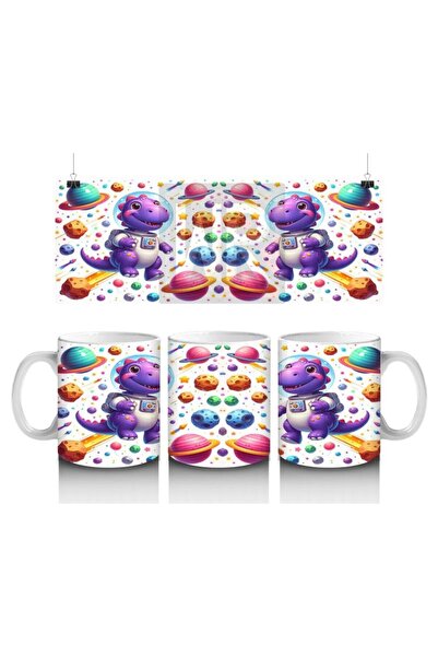 Wisdom Rain Space Explorer Dinosaur Patterned Mug Cup That Makes Children Lov...